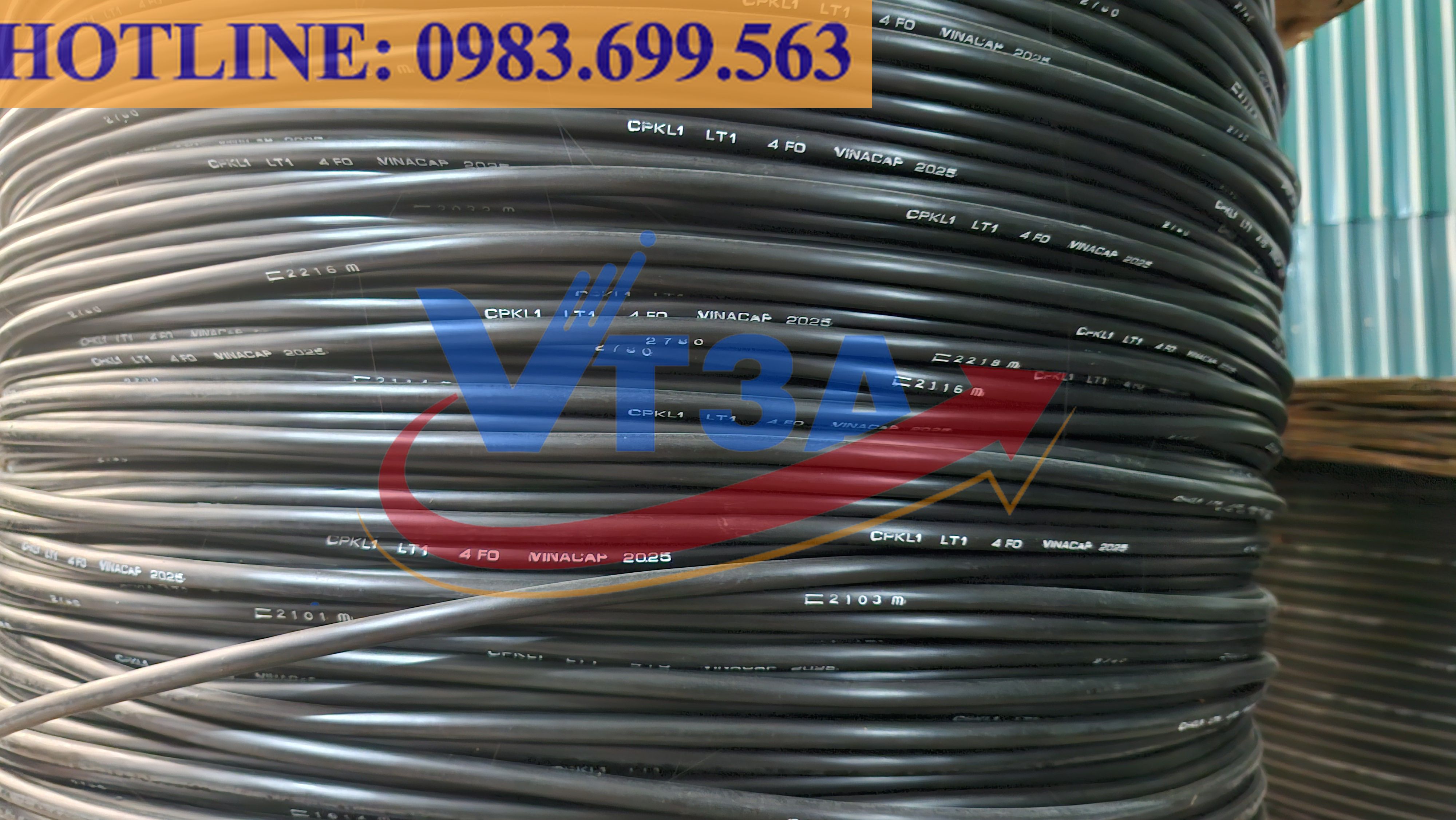 Cáp quang 4Fo ngầm Vinacap có kim loại