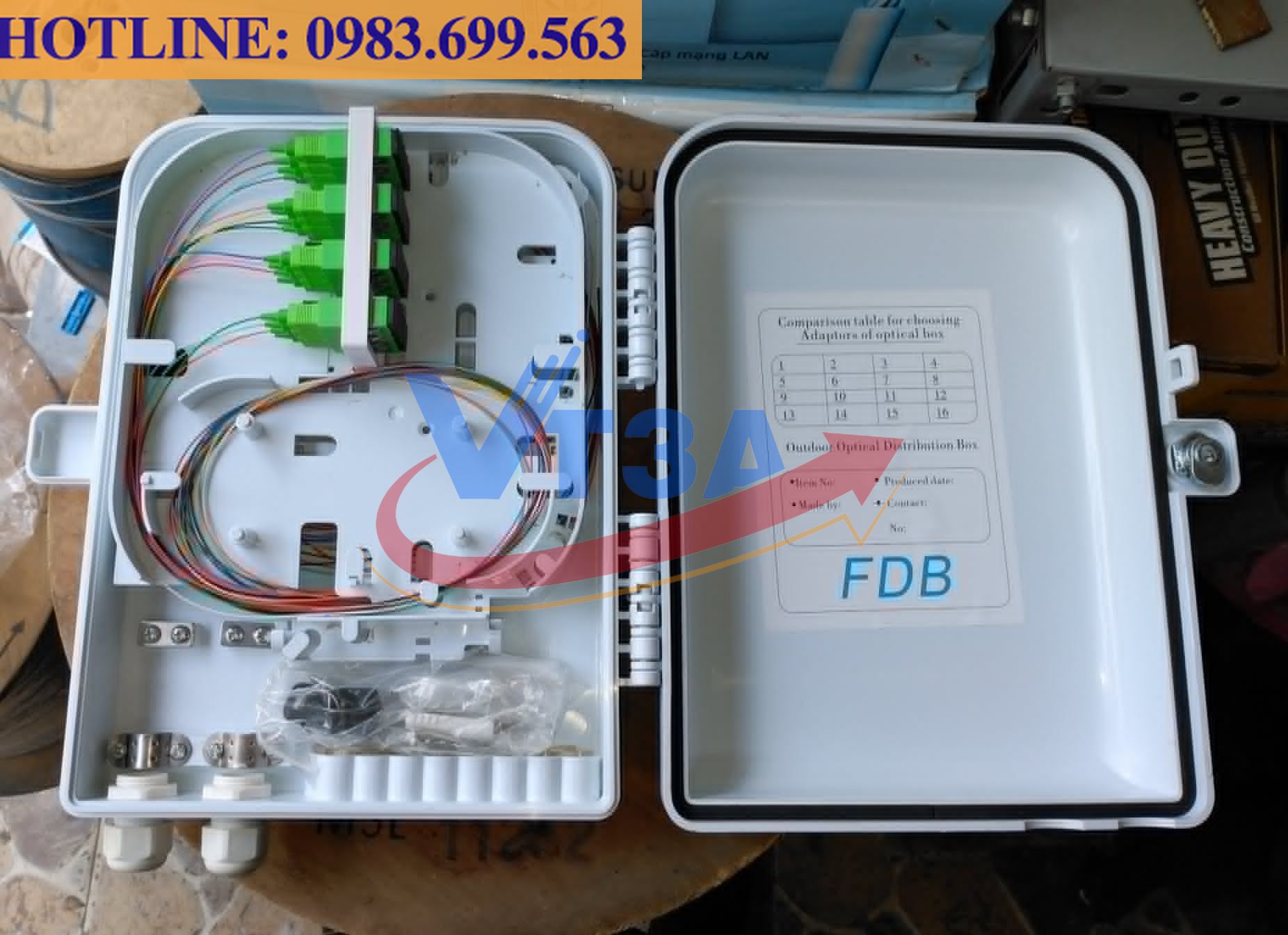 Hộp phối quang ODF 24FO nhựa ngoài trời chuẩn SC/APC